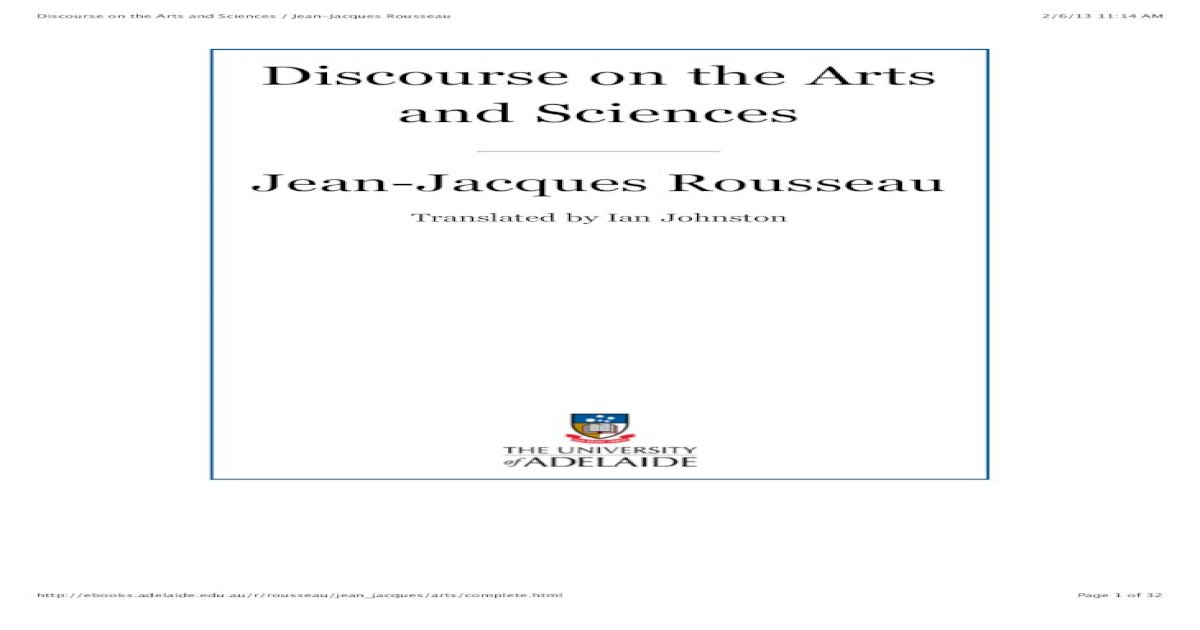 jean jacques rousseau the second discourse pdf viewer